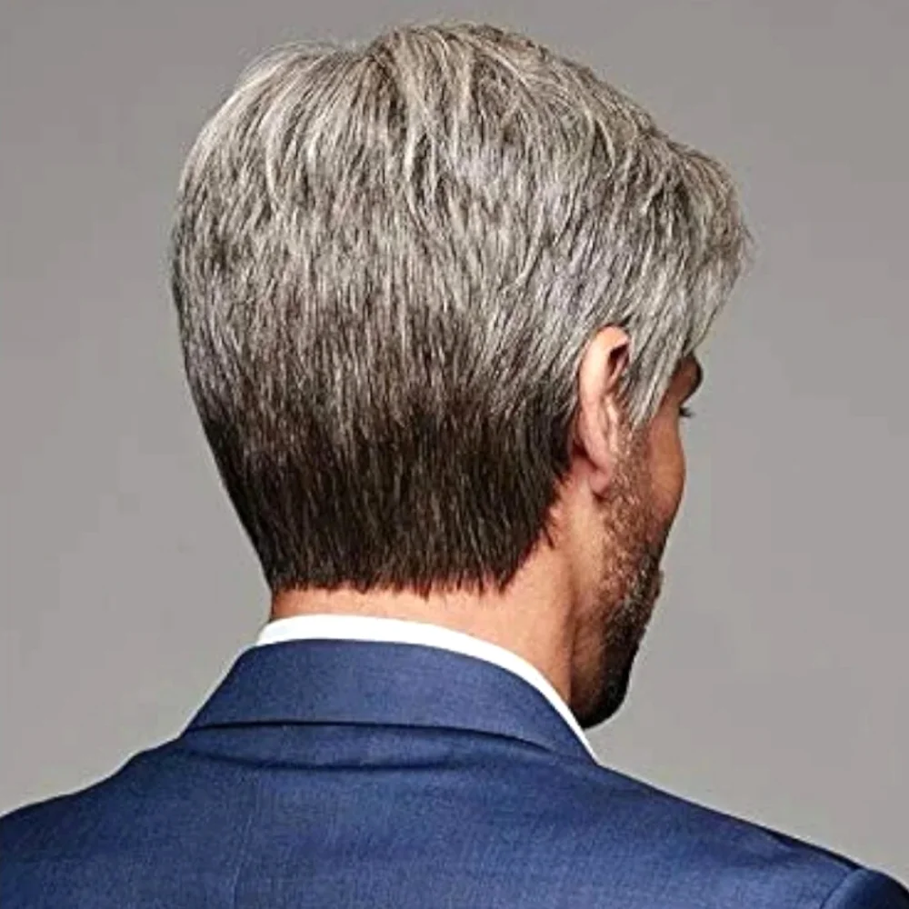 HIM Hairuwear mens hairpiece lace front synthetic wig classic short hair toupee